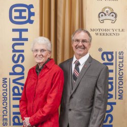 Muriel Kelly, Mike Kelly, representing his father, inductee the late Jim Kelly